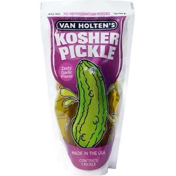 Van Holten's Large Garlic Pickle Individually Packed In A Pouch 1 Each - 12 Per Case.