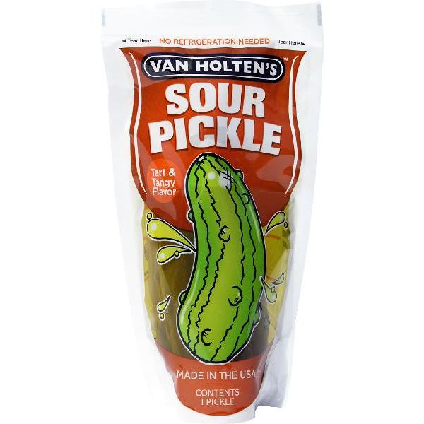 Van Holten's Jumbo Sour Pickle Individually Packed In A Pouch 1 Each - 12 Per Case.
