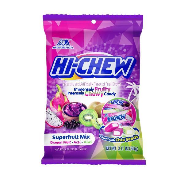 Hi Chew Superfruit Mix Peg BagDisplay Ready (assorted Mix Of Dragon Fruit 3.17 Ounce Size - 6 Per Case.