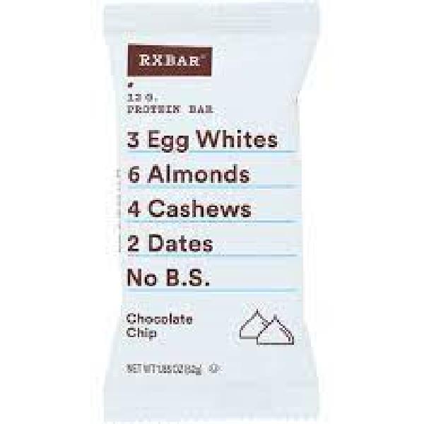 Rxbar Chocolate Chip Protein Bar 1.83 Ounce Size - 72 Per Case.