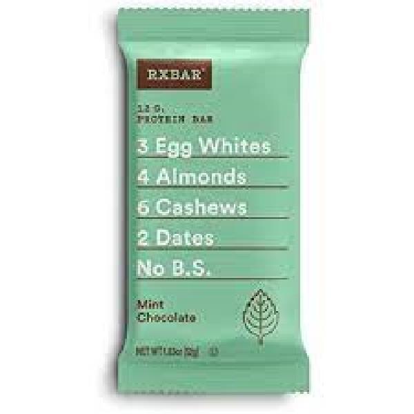 Rxbar Mint Chocolate Protein Bar 1.83 Ounce Size - 72 Per Case.