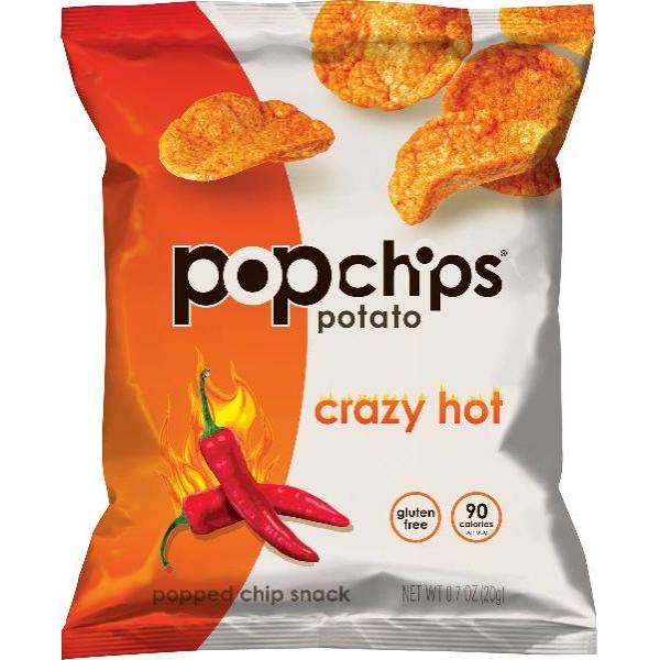PopchipsCrazy Hot Potato Kosherpopped Chip Snack 0.7 Ounce Size - 24 Per Case.