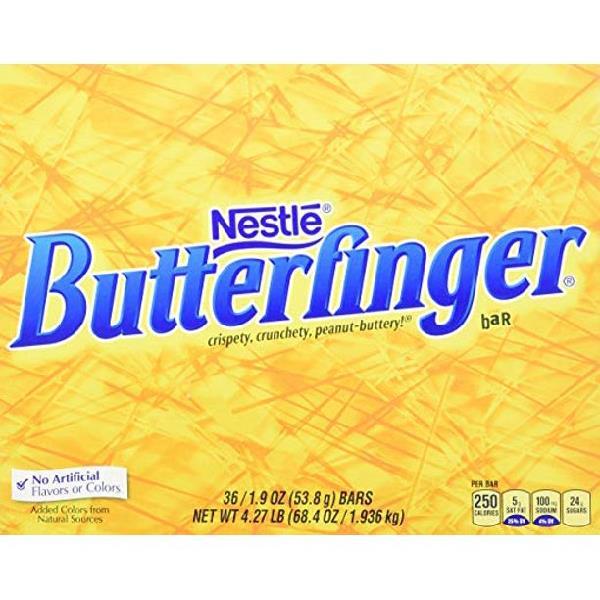 Butterfinger Singles Chocolate Bars 1.9 Ounce Size - 288 Per Case.