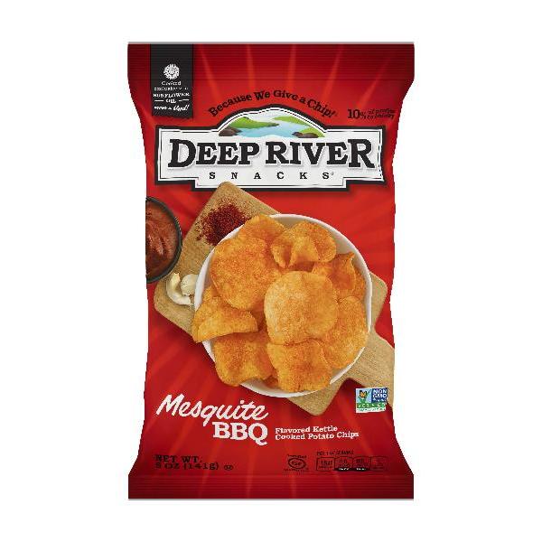 Deep River Snacks Kettle Potato Chip Mesquite BBQ 5 Ounce Size - 12 Per Case.