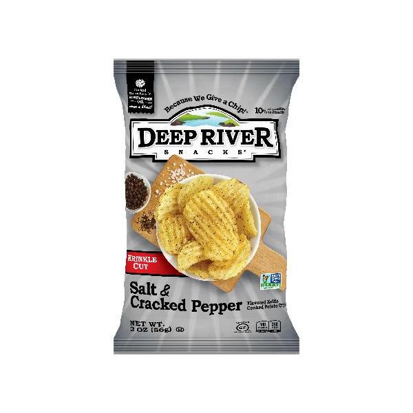 Deep River Snacks Kettle Potato Chip Crackedpepper & Salt 2 Ounce Size - 24 Per Case.