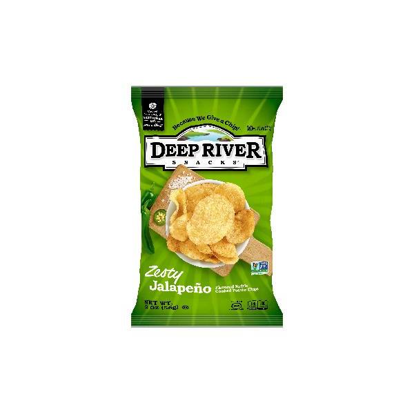 Deep River Snacks Kettle Potato Chip Zesty Jalapeno 2 Ounce Size - 24 Per Case.