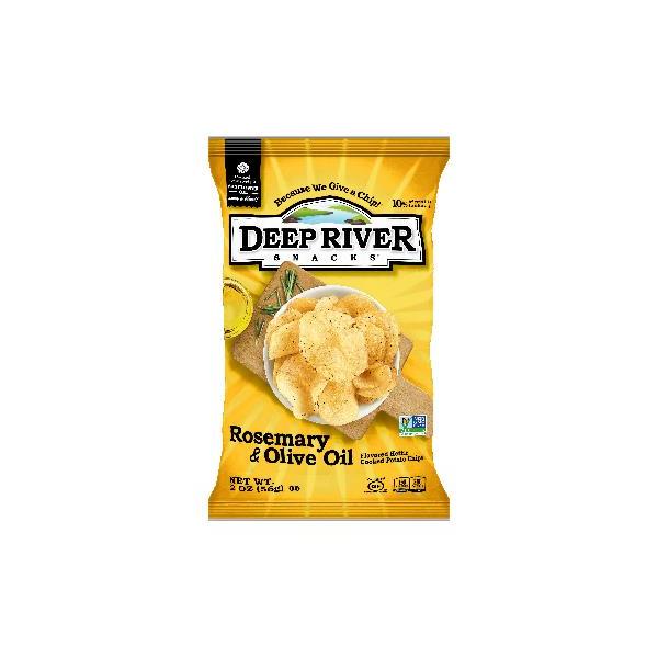 Deep River Snacks Kettle Potato Chip Rosemary Olive Oil 2 Ounce Size - 24 Per Case.