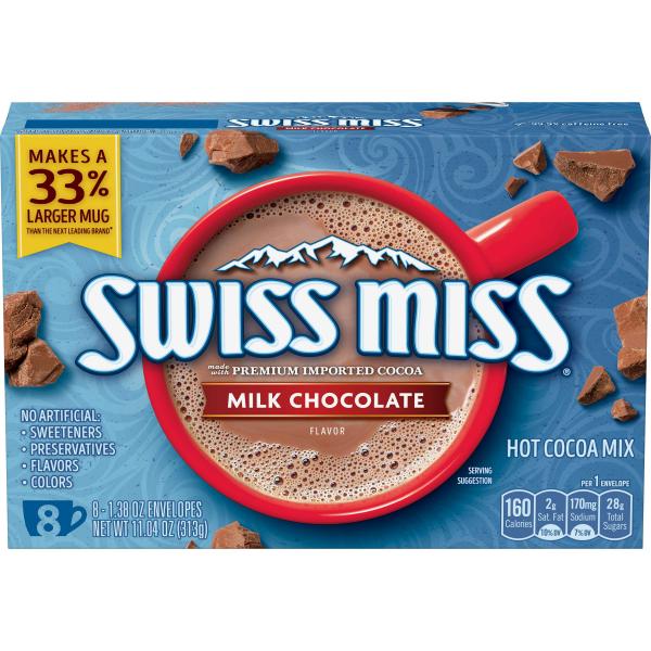 Swiss Miss Hot Cocoa Mix Milk Chocolate 11.04 Ounce Size - 12 Per Case.