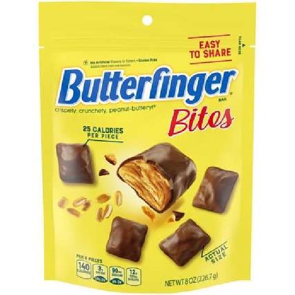 Butterfinger Bites Stand Up Bag 8 Ounce Size - 12 Per Case.