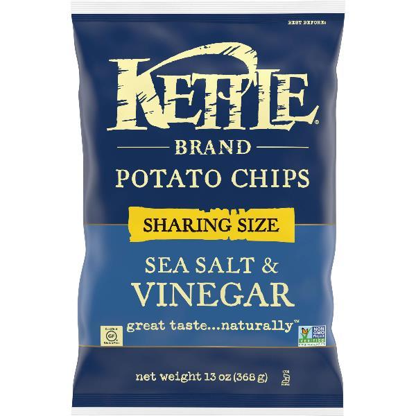 Kettle Brand Potato Chips Sea Salt & Vinegarkettle Chips Sharing Size 13 Ounce Size - 9 Per Case.