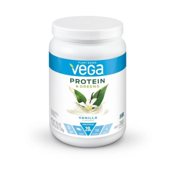 Vega Protein & Greens Vanilla 18.6 Ounce Size - 12 Per Case.