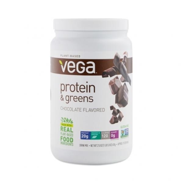 Vega Protein & Greens Chocolate 18.4 Ounce Size - 12 Per Case.