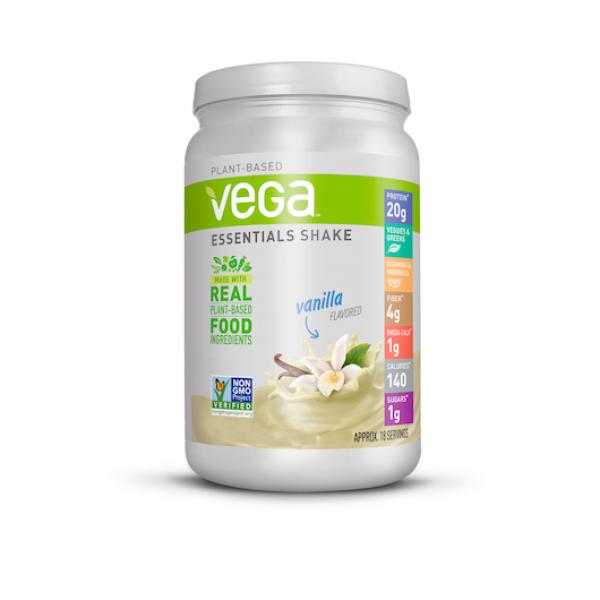 Vega Essentials Vanilla Tub 21.9 Ounce Size - 12 Per Case.