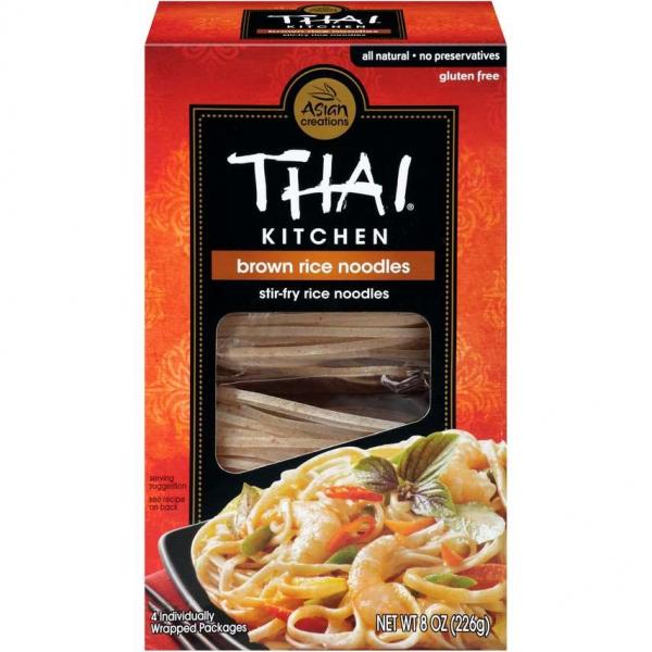 Thai Kitchen Rice Noodles Brown 8 Ounce Size - 6 Per Case.