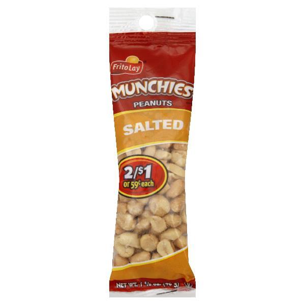 Munchies Salted Peanuts Plastic Bag 1.625 Ounce Size - 96 Per Case.