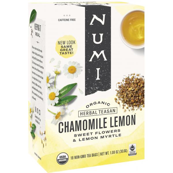 Numi Chamomile Lemon Herbal Tea 18 Count Packs - 6 Per Case.