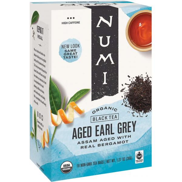 Numi Aged Earl Grey Black Tea 18 Count Packs - 6 Per Case.