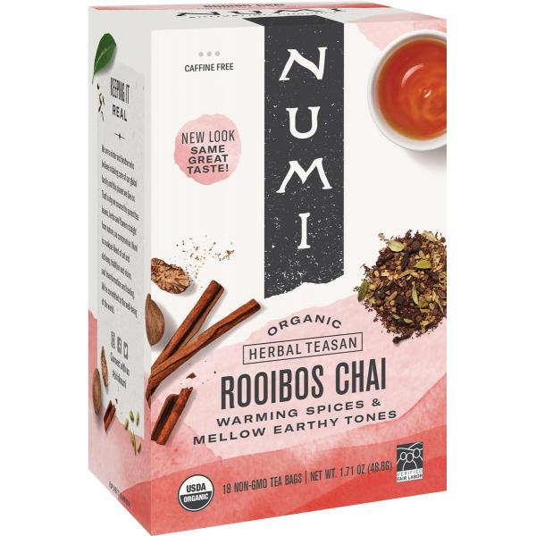 Numi Organic Tea Rooibos Chai Herbal Tea 18 Each - 6 Per Case.