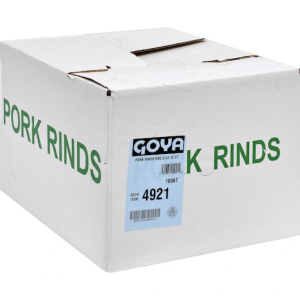Goya Fried Pork Rinds Bar B Q Flavored 3 Ounce Size - 12 Per Case.