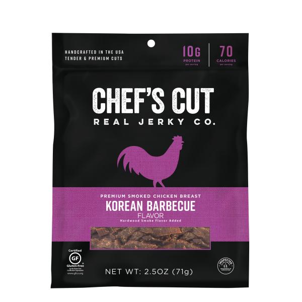 Chef's Cut Real Jerky Co Smoked Chicken Breast Korean Style 2.5 Ounce Size - 8 Per Case.