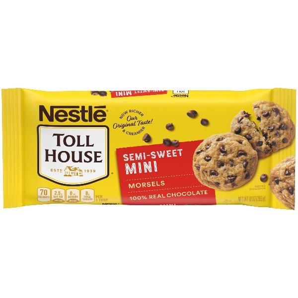 Nestle Toll House Mini Chocolate Morsels X10 Ounce Size - 12 Per Case.