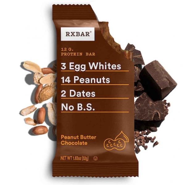 Rxbar Peanut Butter Chocolate Protein Bar 1.83 Ounce Size - 24 Per Case.