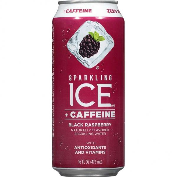 Sparkling Ice Caffeine Black Raspberry Naturally Flavored Sparkling Water Withantioxidan 16 Fluid Ounce - 12 Per Case.