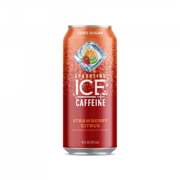 Sparkling Ice Caffeine Strawberry Citrus Naturally Flavored Sparkling Water With Antioxi 16 Fluid Ounce - 12 Per Case.