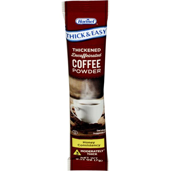 Thick & Easy Instant Thickened Coffee Mix Clear Honey 72 Count Packs - 1 Per Case.