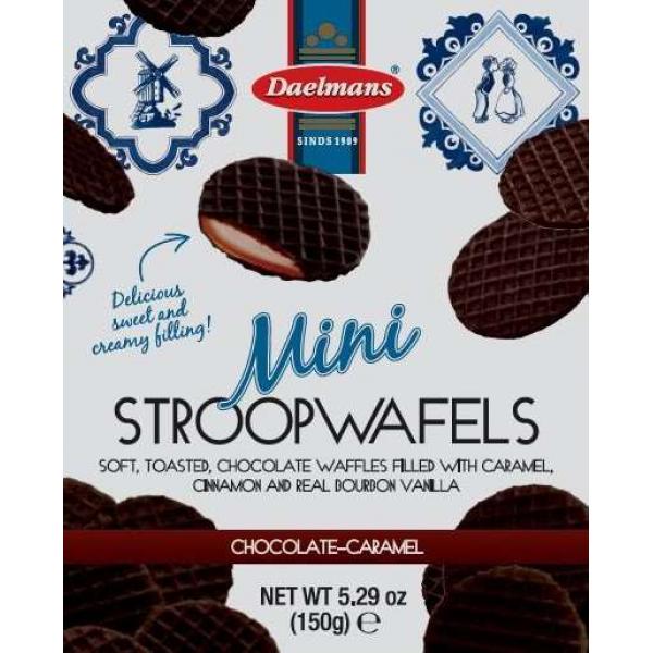 Daelmans Chocolate Mini Stroopwafel Stand Uppouch 5.29 Ounce Size - 10 Per Case.