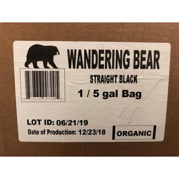 Wandering Bear Coffee Straight Black Cold Brew 5 Gallon - 1 Per Case.
