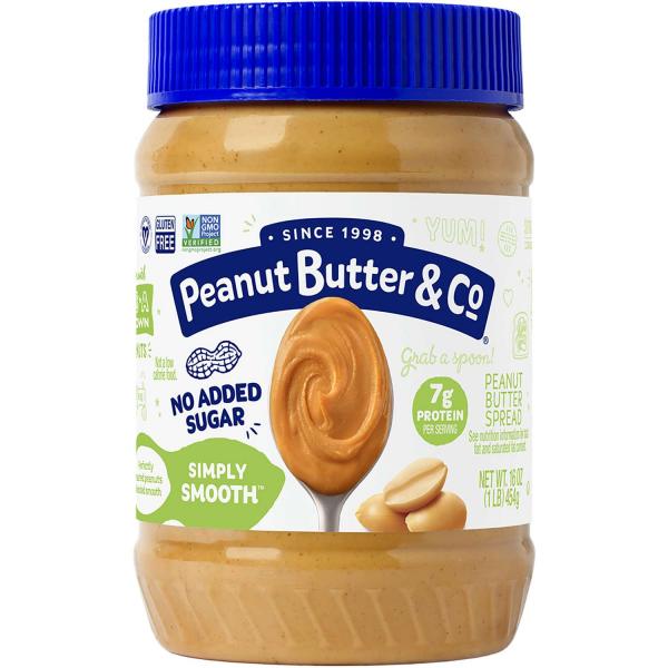Simply Smooth Peanut Butter Spread XAll Natural Smooth Peanut Butter Spread Vegan 16 Ounce Size - 6 Per Case.