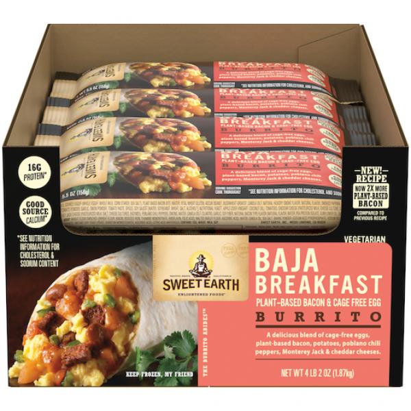 Sweet Earth Baja Breakfast Burrito Packs 7 Ounce Size - 12 Per Case.