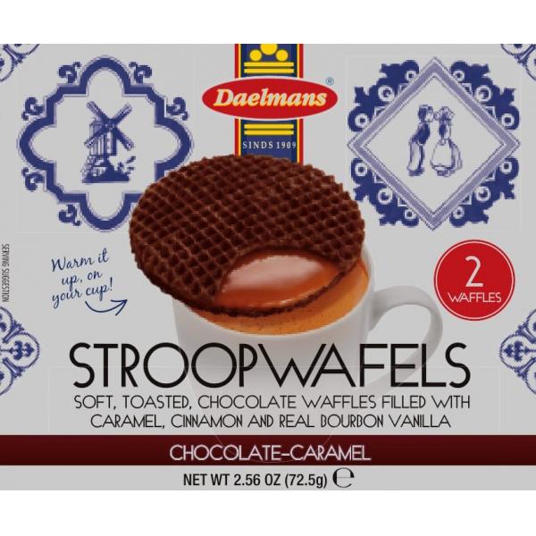 Daelmans Chocolate Jumbo Wafer Duo 2.56 Ounce Size - 48 Per Case.