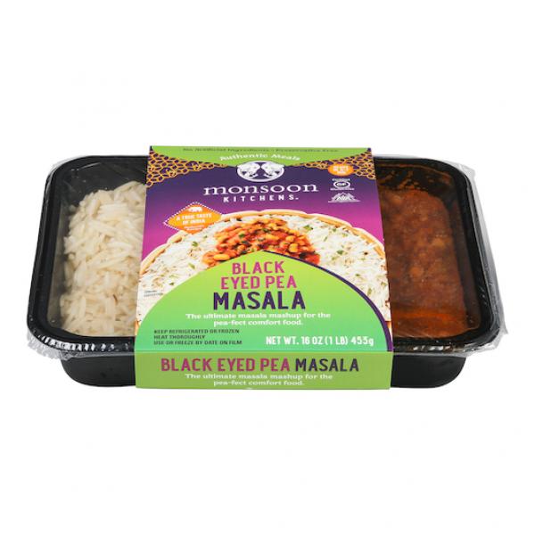 Black Eyed Pea Masala Meal Tray 16 Ounce Size - 6 Per Case.
