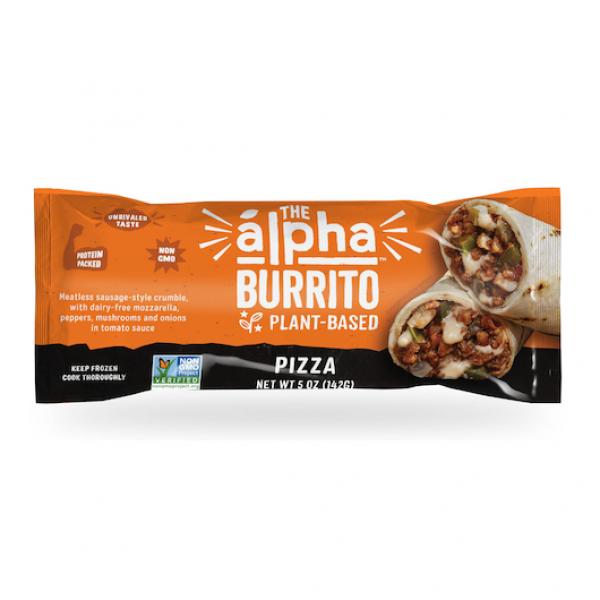 Alpha Foods Plant Based Pizza Burrito 5 Ounce Size - 12 Per Case.