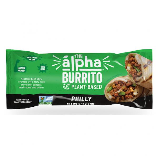 Alpha Foods Plant Based Philly Burrito 5 Ounce Size - 12 Per Case.