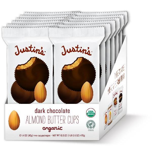 Justin's Dark Chocolate Almond Butter Cup 1.4 Ounce Size - 72 Per Case.