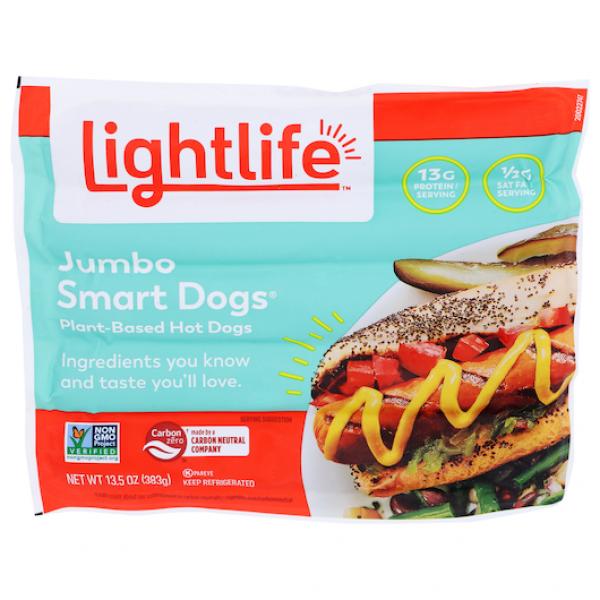 Lightlife Smart Jumbo Dog 13.5 Ounce Size - 12 Per Case.