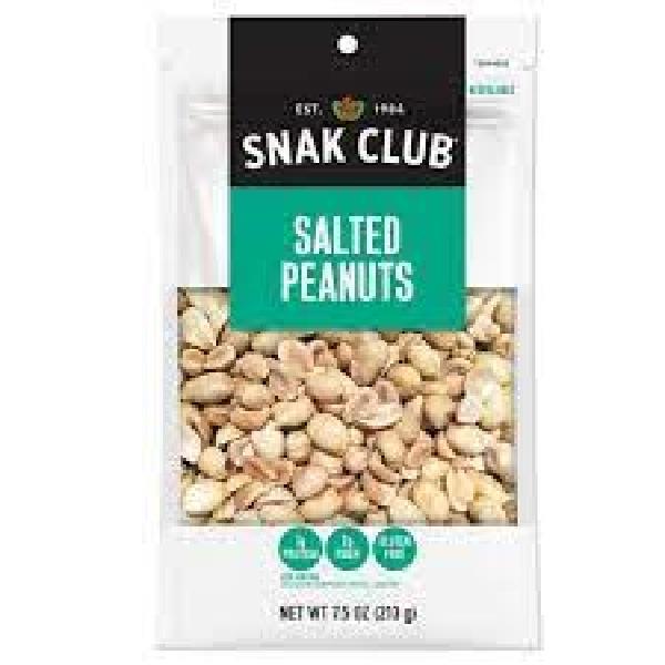 Snak Club Premium Salted Peanuts 7.5 Ounce Size - 6 Per Case.