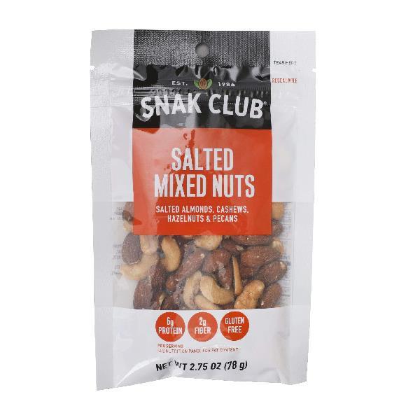 Snak Club Premium Salted Mixed Nuts 2.75 Ounce Size - 6 Per Case.