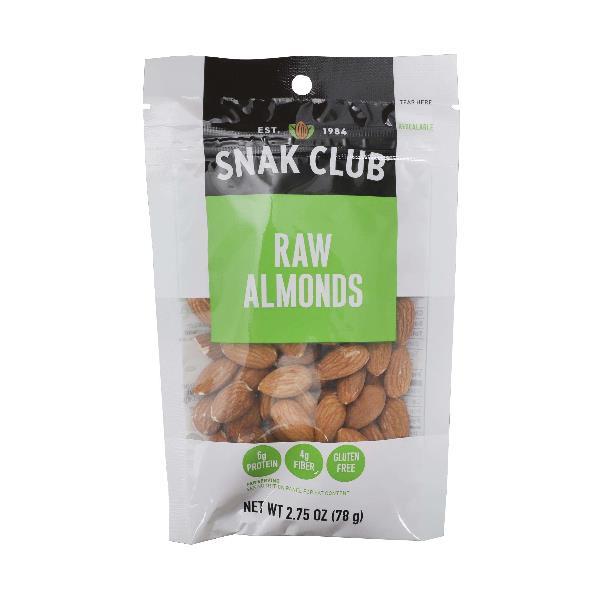 Snak Club Premium Raw Almonds 2.75 Ounce Size - 6 Per Case.