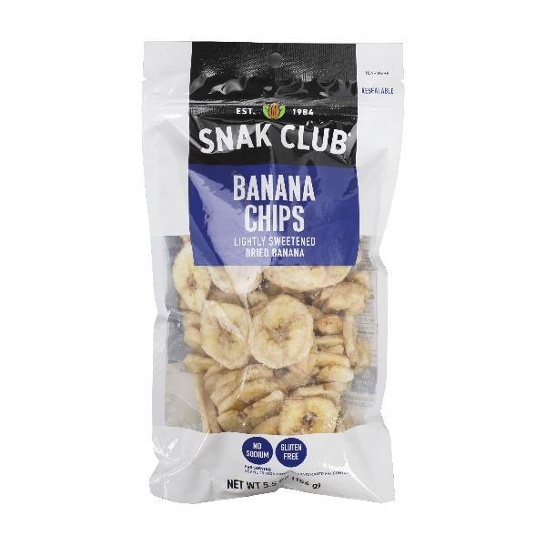 Snak Club Premium Banana Chips 5.5 Ounce Size - 6 Per Case.