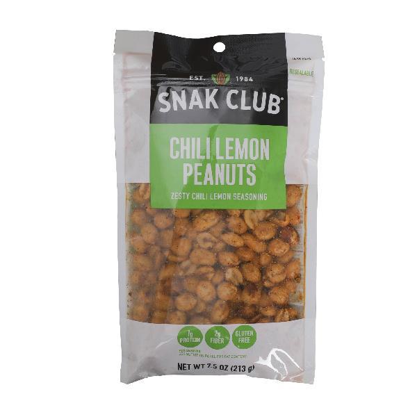 Snak Club Chili Lemon Peanuts 7.5 Ounce Size - 6 Per Case.