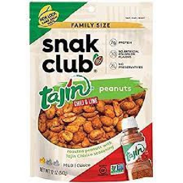 Snak Club Family Size Tajin Classico Peanuts 12 Ounce Size - 6 Per Case.