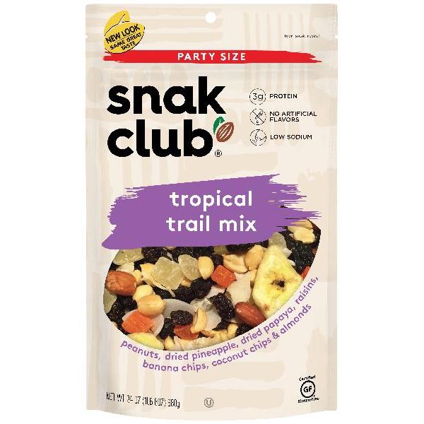 Snak Club Party Size Tropical Trail Mix 1.5 Pound Each - 6 Per Case.