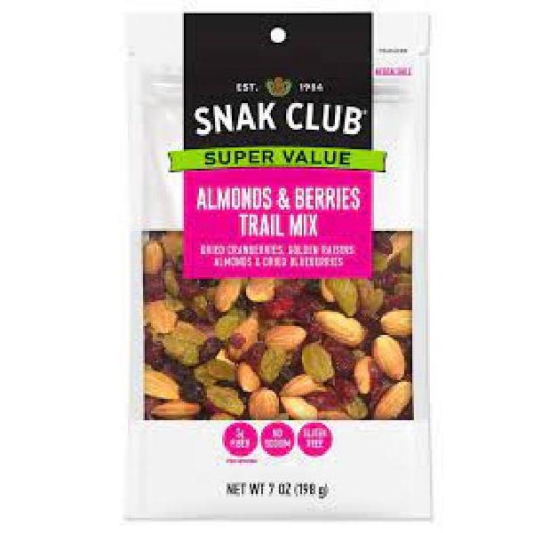 Snak Club Almonds Berries Trail Mix 7 Ounce Size - 6 Per Case.