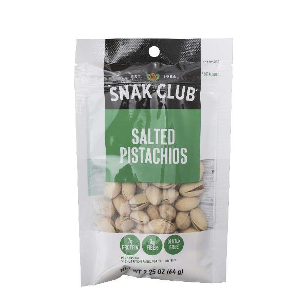 Snak Club Premium Salted Pistachios 2.25 Ounce Size - 6 Per Case.