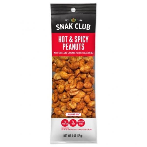 Snak Club Hot & Spicy Peanuts 2 Ounce Size - 144 Per Case.