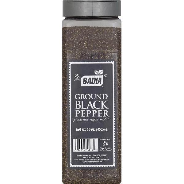 Badia Pepper Black Ground 16 Ounce Size - 6 Per Case.